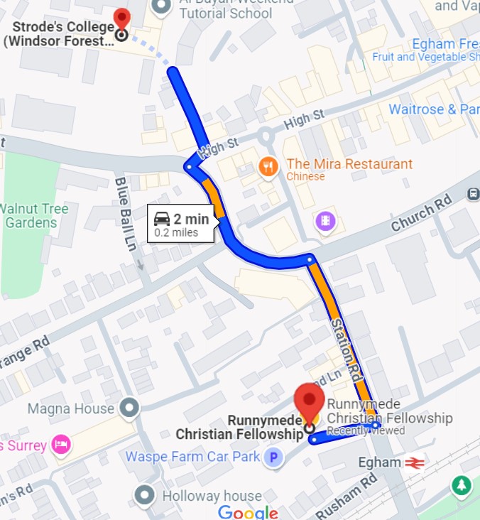Map to Strodes College from VL